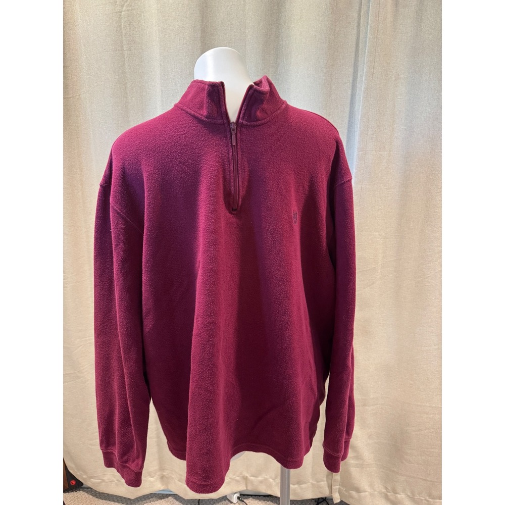 Chaps Est. 1978 XXL‎ 1/4 Zip Pullover Sweater Burgundy Cotton Blend